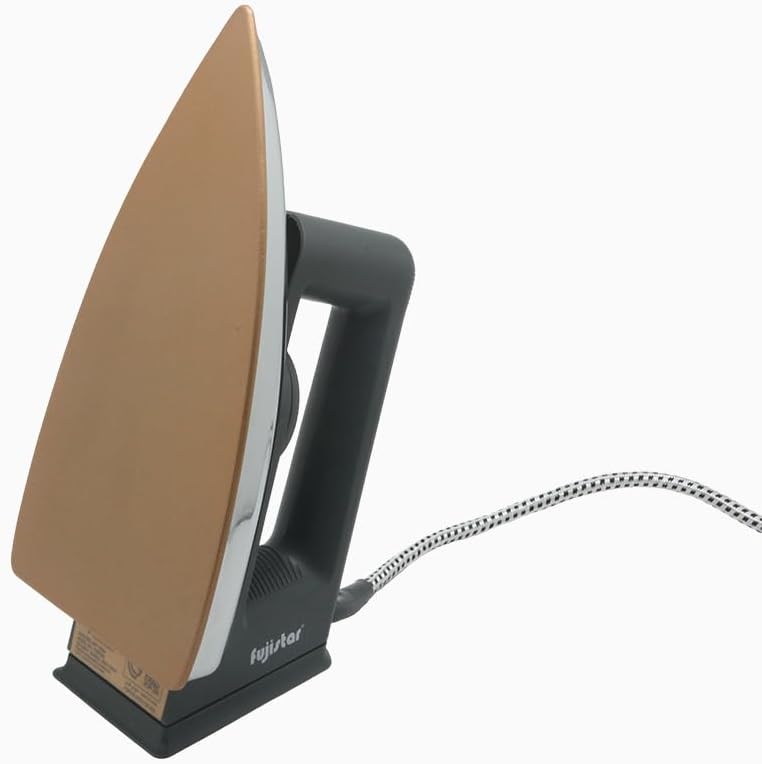 fujistar Electric Dry Iron 1200W, Ceramic Golden Non-stick Soleplate, Classic Heavy-weight, Dry Ironing, FSIR205 - Image 5