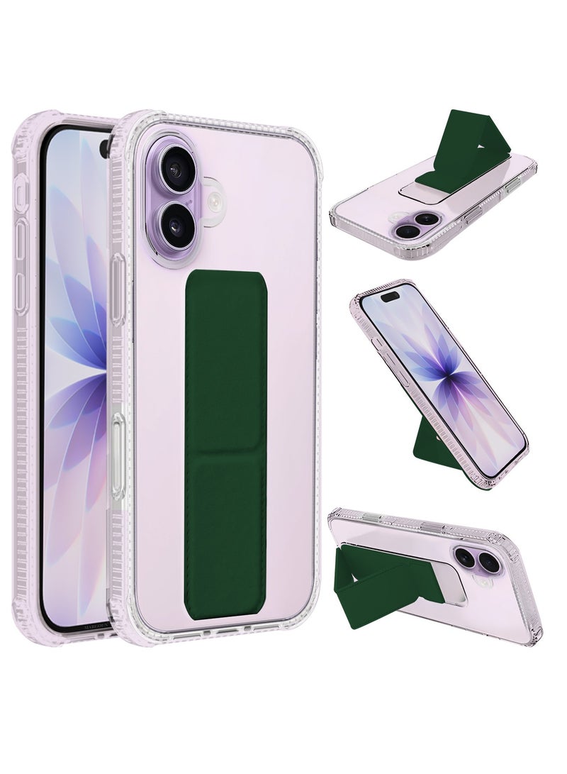 CATANES 2 Packs Finger Grip Clear Case Cover for iPhone 17- Kickstand Car Magnetic Holder Multi-function Protective Two-in-one Case with Privacy Screen Protector - Dark Green - Image 2