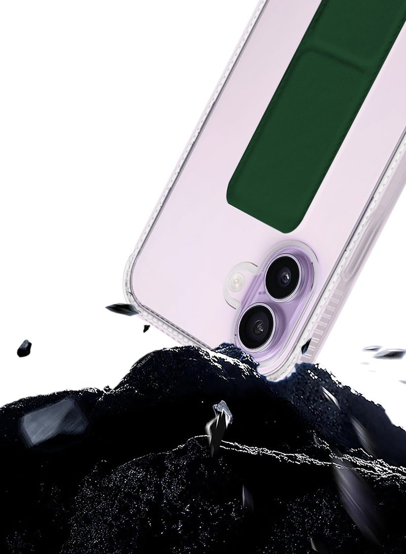 CATANES 2 Packs Finger Grip Clear Case Cover for iPhone 17- Kickstand Car Magnetic Holder Multi-function Protective Two-in-one Case with Privacy Screen Protector - Dark Green - Image 3