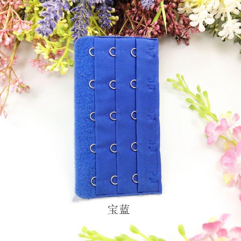 Generic Underwear extension buckle three rows of five buttons/5 rows of 9.5cm bra extension back buckle buckle many colors without packaging Sapphire Blue 