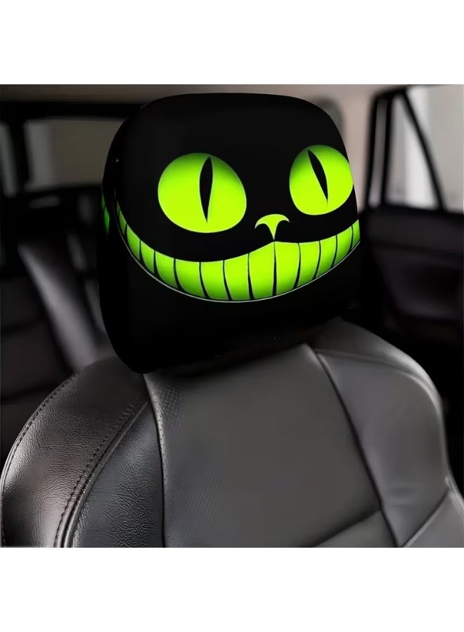 1PC Funny Cartoon Car Headrest Covers, Cute Funny Cartoon Eyes Car Seat Head Rest Protector for Auto Front Seat Rest Decoration - Image 2