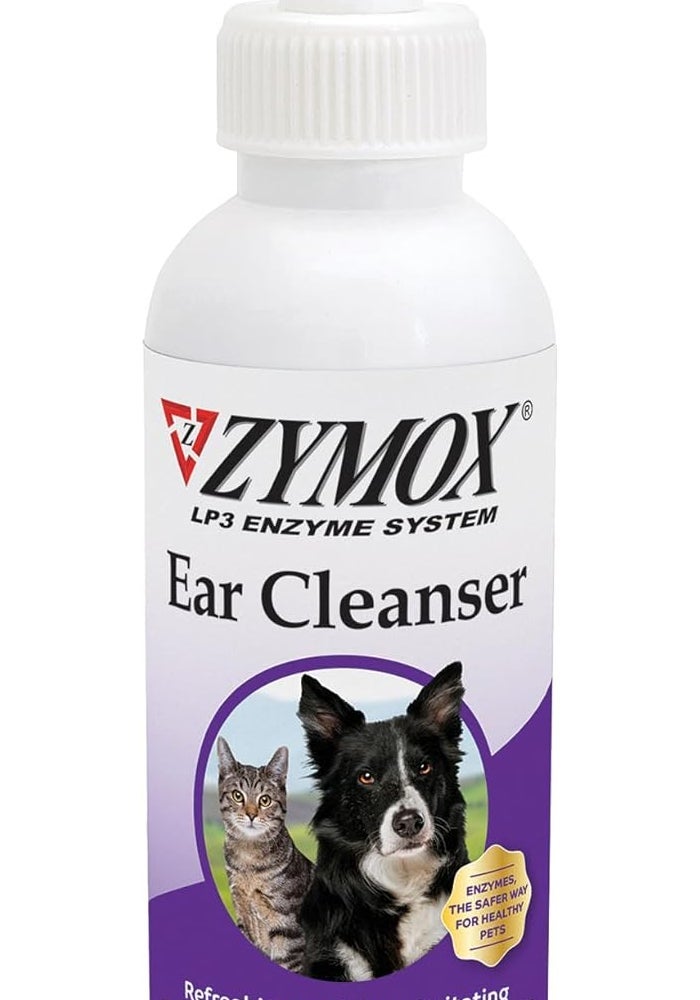 ZYMOX Ear Cleanser for Cats and Dogs - 4 oz. Bottle - Gentle and Non-Irritating Ear Cleaning Solution - Image 1