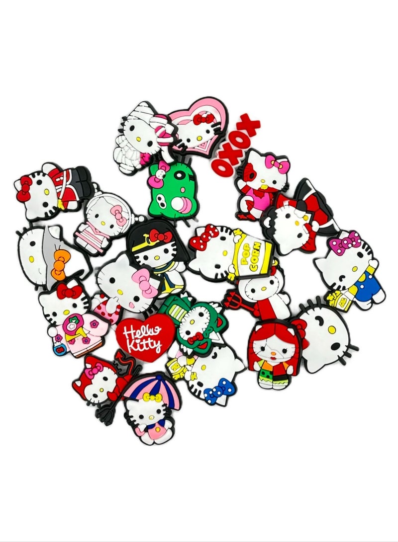 Hello Kitty Jibbitz Shoe Decoration Charms Crocs Shoes Slippers and Mini Charm Bracelet Wristband for Men Women and Kids (22 pieces) - Image 2