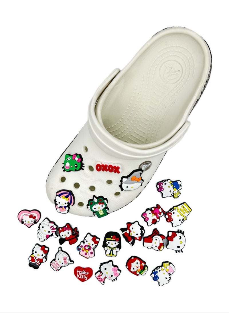 Hello Kitty Jibbitz Shoe Decoration Charms Crocs Shoes Slippers and Mini Charm Bracelet Wristband for Men Women and Kids (22 pieces) - Image 4