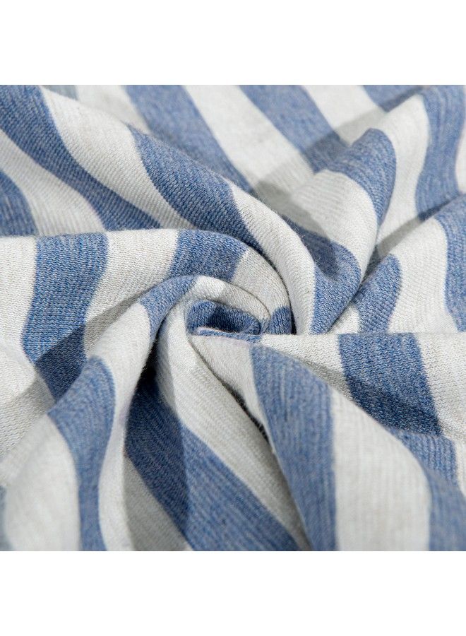 NTBAY 2 Pack 100% Organic Jersey Cotton Toddler Pillowcases Super Soft And Breathable Yarn Dyed 13X18 Nursery Pillow Cases With Envelope Closure 13"X18" Blue And White Stripe - Image 3