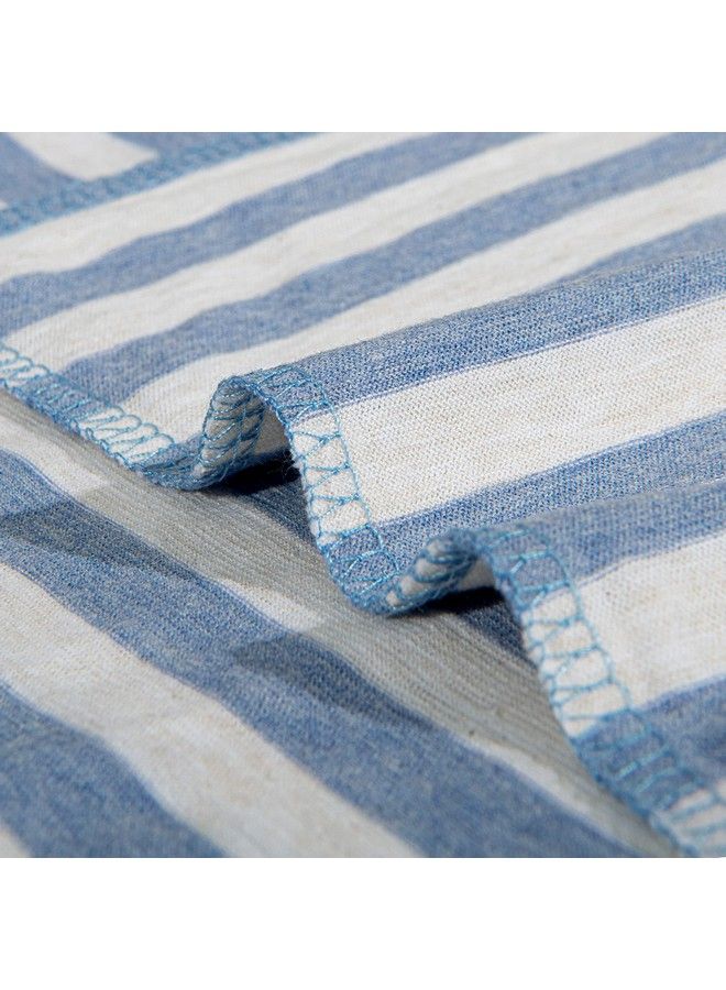 NTBAY 2 Pack 100% Organic Jersey Cotton Toddler Pillowcases Super Soft And Breathable Yarn Dyed 13X18 Nursery Pillow Cases With Envelope Closure 13"X18" Blue And White Stripe - Image 4
