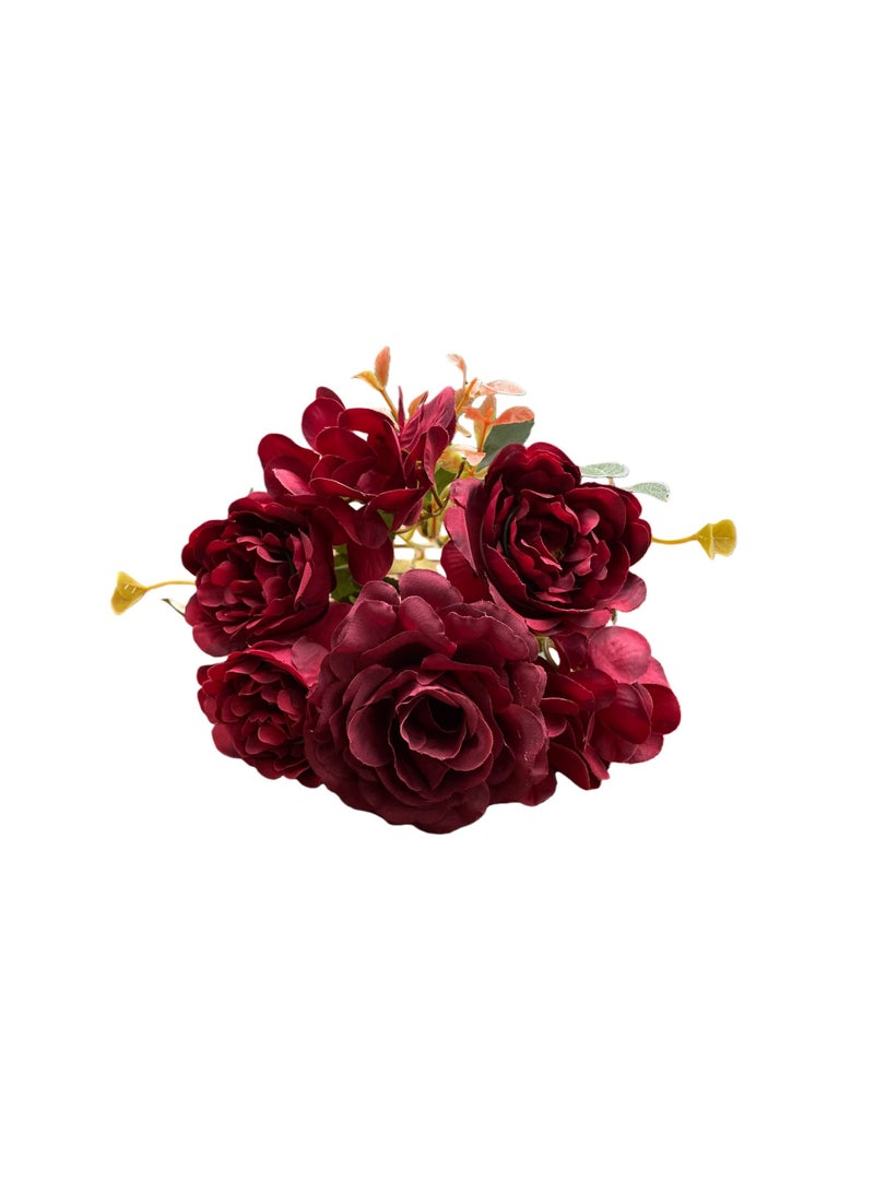 1pc Vintage Mixed Bouquet - Hydrangea, Peony, Hibiscus, Rose Artificia l Flowers | Suitable for home-and-kitchen/home-decor/artificial-flora/artificial-flowers/Eid gifts/ hotels/ reunion/ high temperature resistant/long-lasting decoration. - Image 2