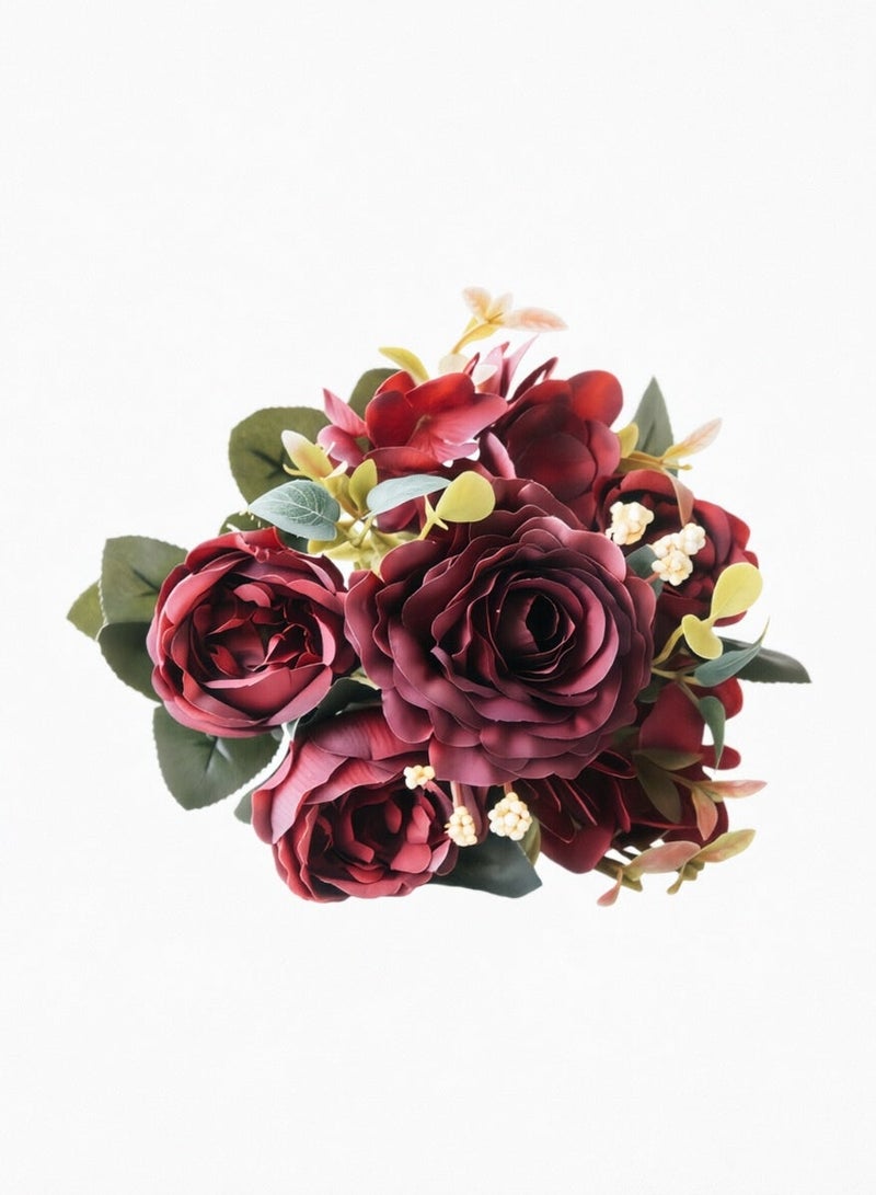 1pc Artificial Rose and Hydrangea Mixed Bouquet | Suitable for home and kitchen decoration, artificial greenery and flowers, festival celebrations, hotels, offices, parties, and other occasions. - Image 1