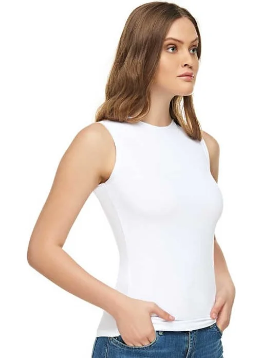 توتكو Elit 2201 Zero Sleeve Lycra Elastane Women Undershirt Body Undershirt White
