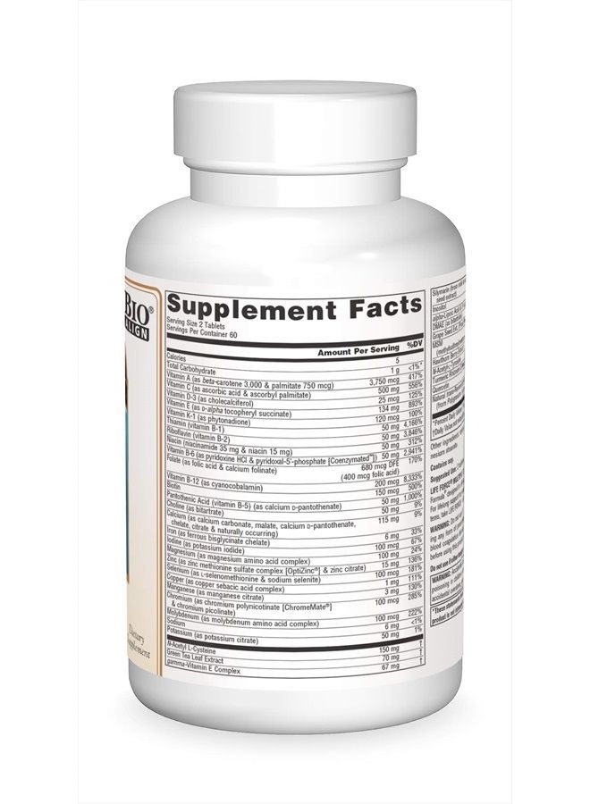 Source Naturals فيتامينات متعددة يومية عالية الفعالية من لايف فورس - الفيتامينات والمعادن الأساسية، مضادات الأكسدة والمغذيات - تعزيز الطاقة والمناعة - 120 قرص - Image 3