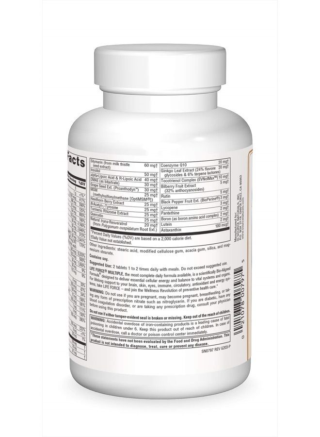 Source Naturals فيتامينات متعددة يومية عالية الفعالية من لايف فورس - الفيتامينات والمعادن الأساسية، مضادات الأكسدة والمغذيات - تعزيز الطاقة والمناعة - 120 قرص - Image 2