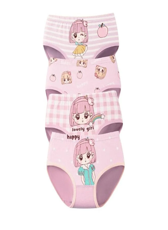 babyqlo Girls Cotton Lovely Girl Print Pack of 4