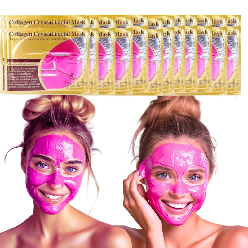 Nielies Collagen Face Sheet Mask  Collagen AntiAging Korean Face Sheet Mask for All Skin Types  15 Sheets of Luxury with Collagen  24K Gold  Gift for Mom Girlfriend or Wife 24KPink