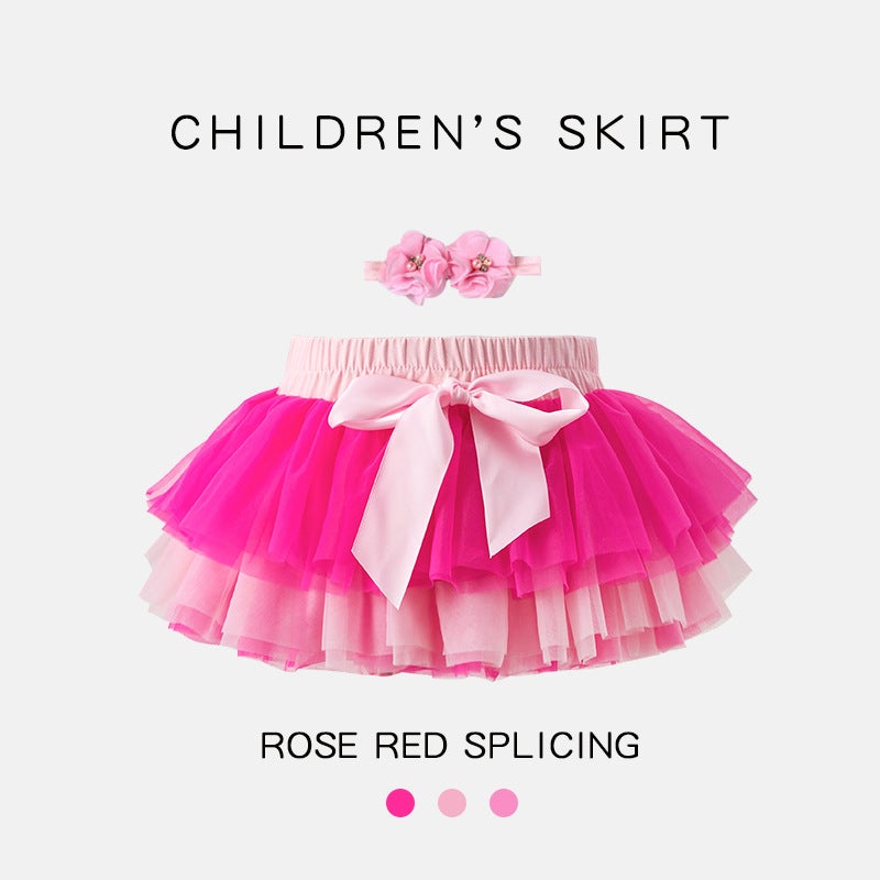 European American Toddler Skirt Set with Headband Rose Pink (including hair band) 