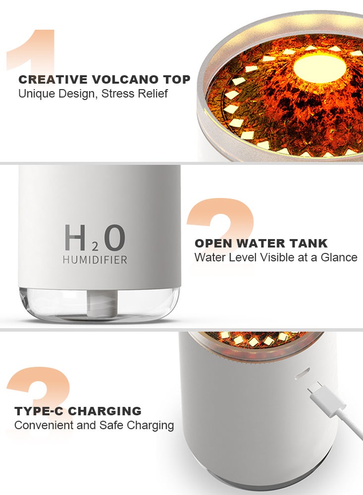 بيرفيي مرطب بالتردد بسعة 250 مل بتصميم شعلة وضوء ليلي وإيقاف تلقائي بالمؤقت، مناسب للغرفة، والنباتات، والمكتب، والمنزل، وغرف الأطفال، والسفر - Image 5