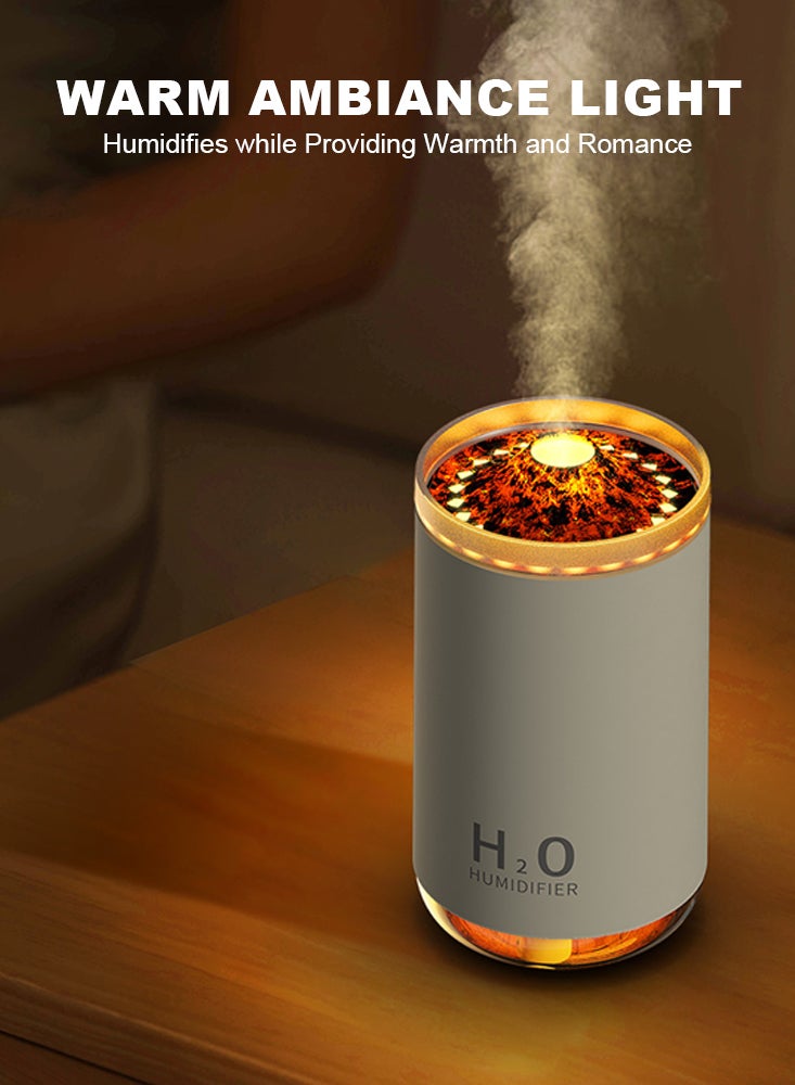 بيرفيي مرطب بالتردد بسعة 250 مل بتصميم شعلة وضوء ليلي وإيقاف تلقائي بالمؤقت، مناسب للغرفة، والنباتات، والمكتب، والمنزل، وغرف الأطفال، والسفر - Image 2