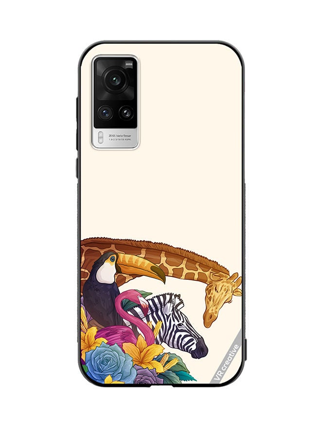 VR CREATIVE غطاء حماية لهاتف Vivo X60 Pro بتصميم حيوانات برية متعدد الألوان - Image 1