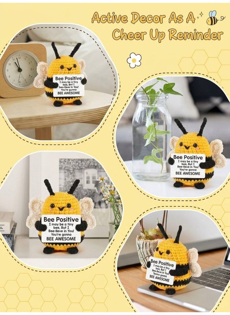 Aura Style Handmade Crochet Bee Plush Toy for Kids & Adults, Motivational Desk Decor Gift, Yellow/Black - Image 5