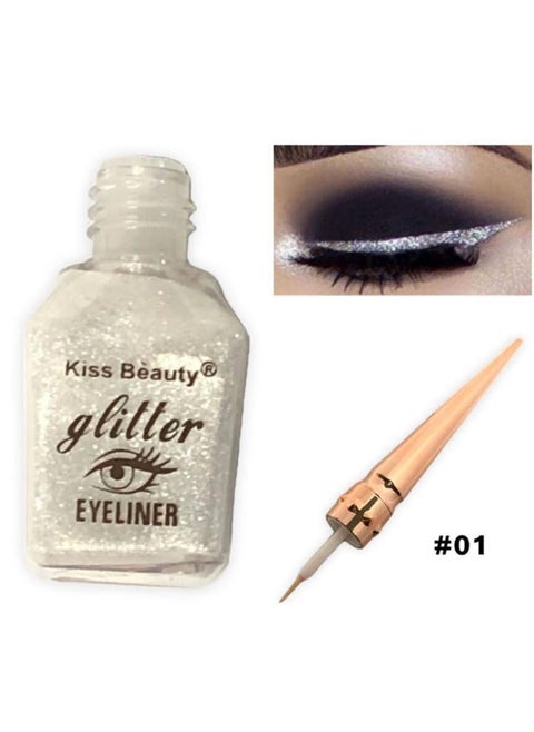 Glowing White Glitter Liquid Eyeliner 8 ML Color #01