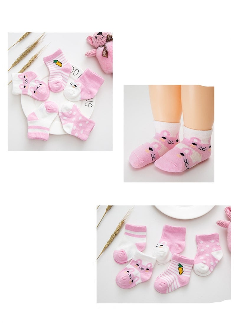 Generic - 5 pairs of baby socks cute cartoon socks sweat-absorbent and breathable cotton socks - Image 1