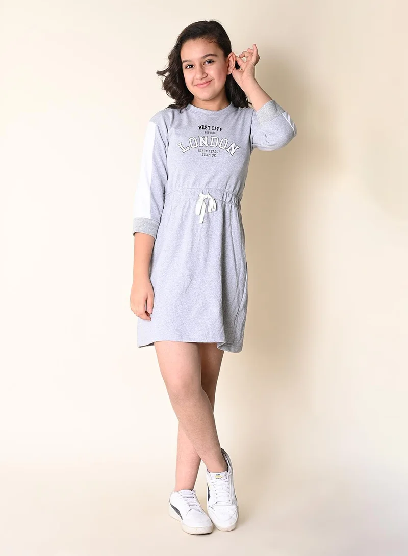 ليل بيكس Light Blue T-Shirt Dress for Girls