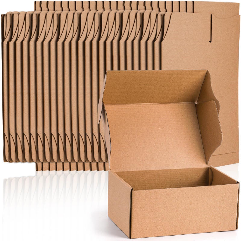 Cedilis 25 Pack 9x6x4 Inches Shipping Boxes, Small Corrugated Cardboard Box, Brown Cardboard Mailing Boxes, Thick Corrugated Mailer Boxes for Shipping Packing Small Business, Recyclable - Image 1