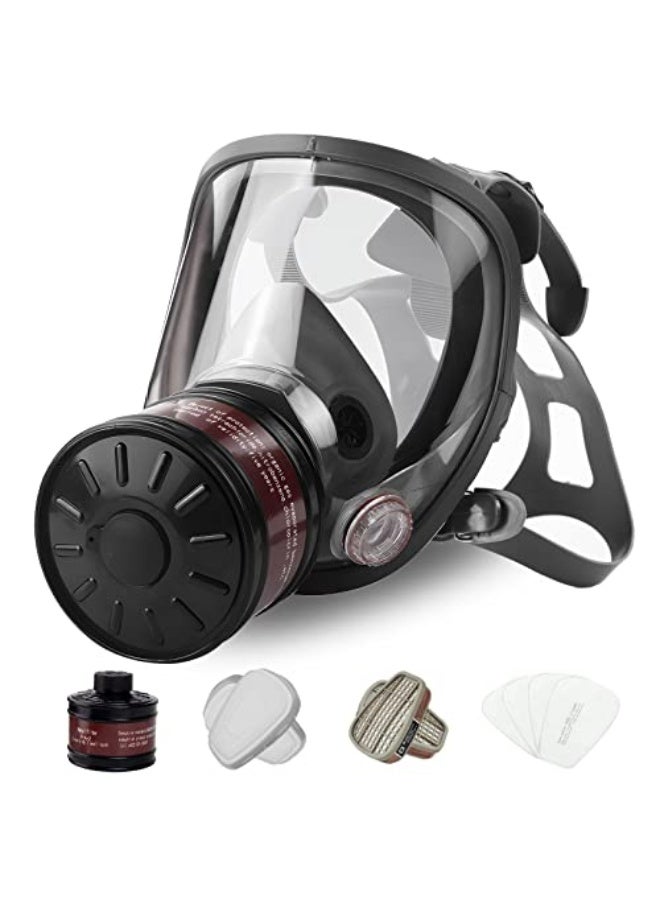 Full Face Gas Mask, Gas Masks Survival Nuclear and Chemical with 40mm Activated Carbon Filter - Image 1