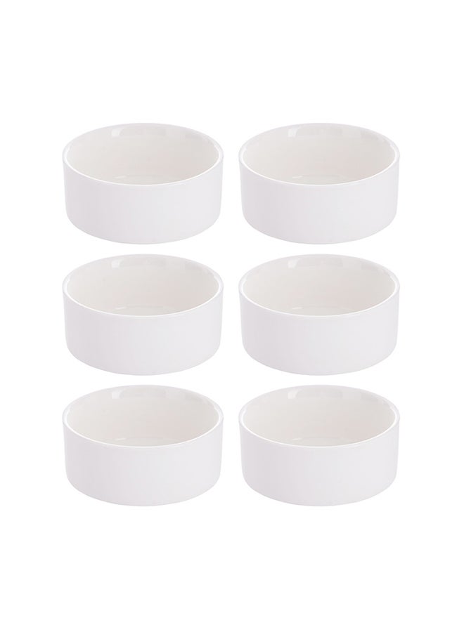 White 6-Piece Soup Bowls Set 4.25x6 Inch Durable Kitchen Dinnerware for Everyday Use Home Dining and Outdoor Meals