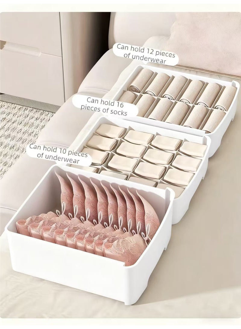nehem Storage Box Drawer Organizer for Bras, Panties & Socks – Dustproof & Moisture-Resistant Closet Storage Box with Dividers, Handles – Underwear Lingerie Drawer Organizer for Cabinets - Image 4