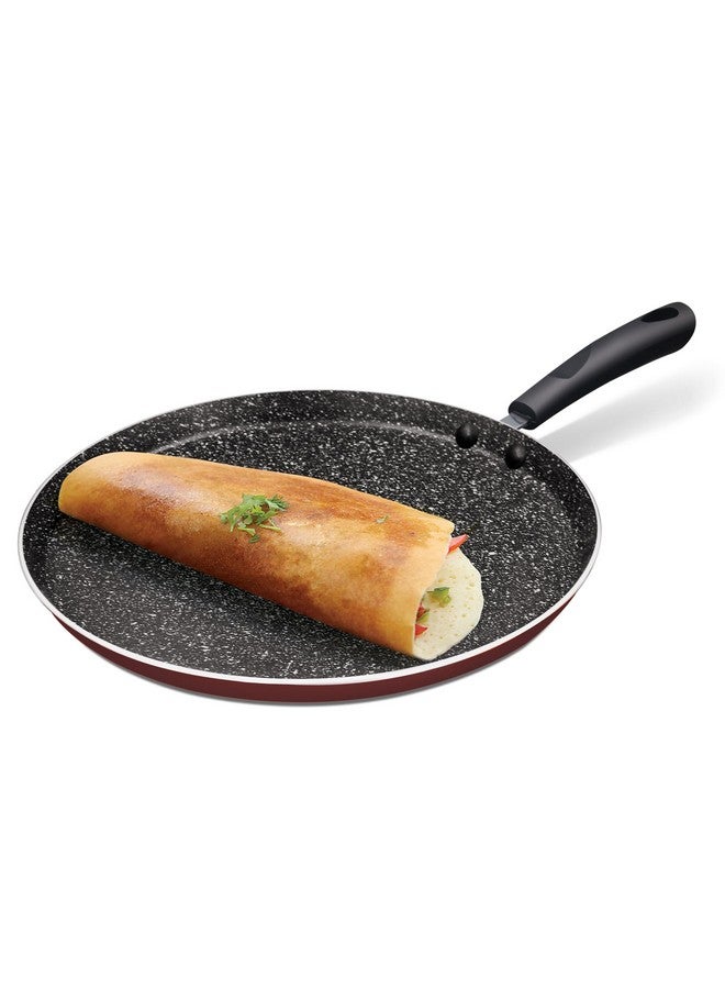 MILTON Pro cook MILTON Pro cook Granito Induction Non-Stick Concave Tawa, 26 cm, Burgundy | 2 Years Warranty  - Image 1