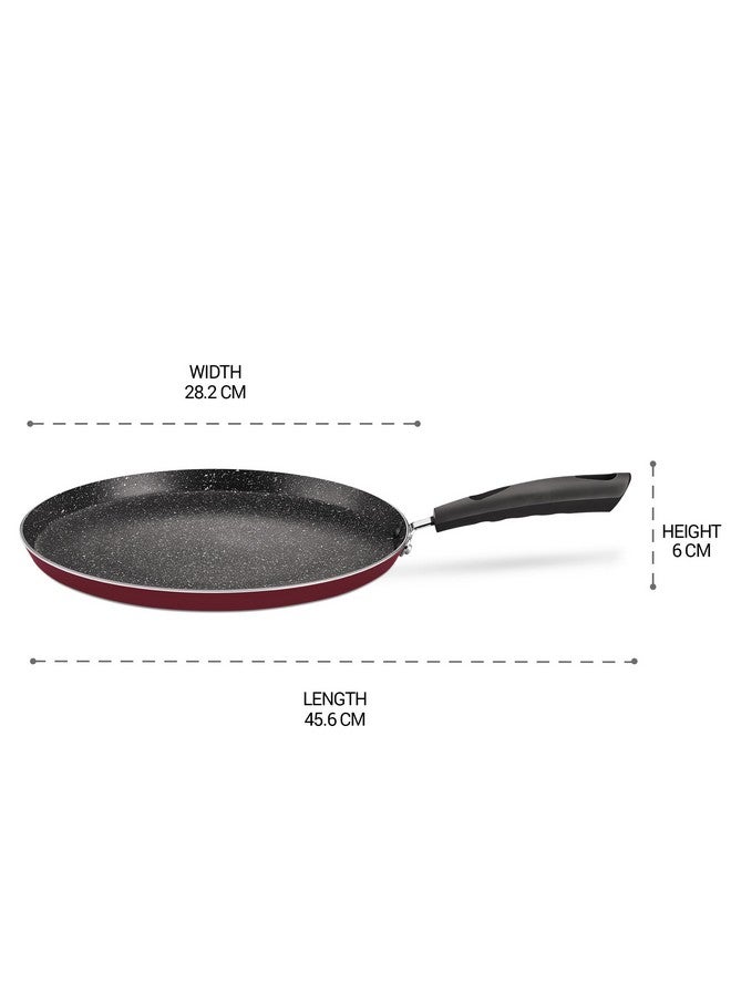 MILTON Pro cook MILTON Pro cook Granito Induction Non-Stick Concave Tawa, 26 cm, Burgundy | 2 Years Warranty  - Image 5