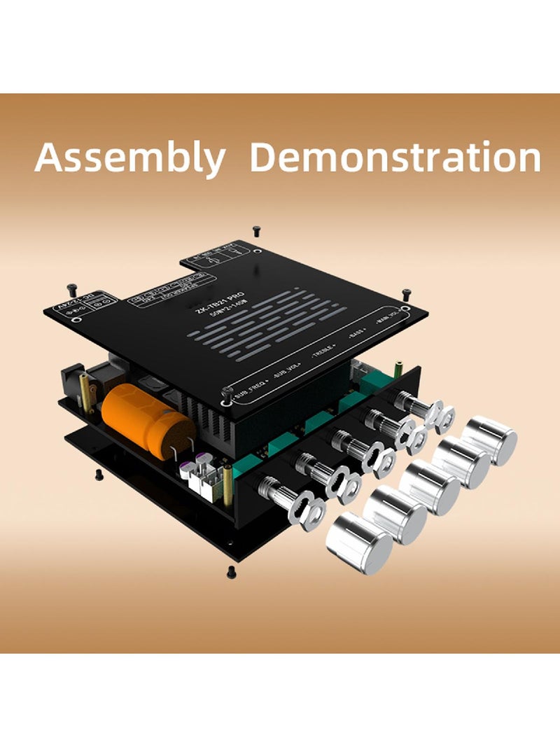 TB21PRO Upgraded 2.1 Channel Wirelsss-Compatible Amplifiers Board With Bass Speaker And Plastic Case - Image 2