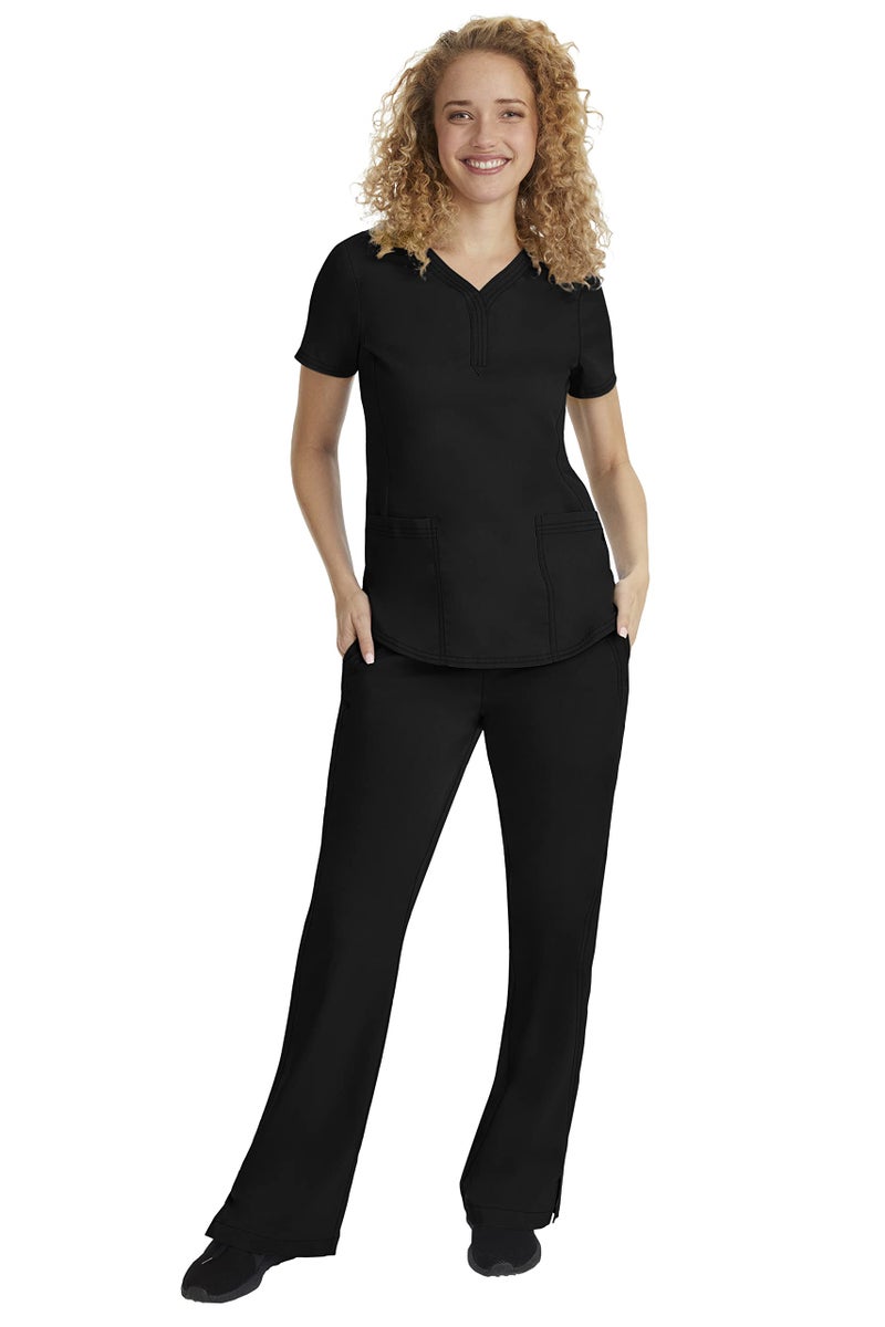 Healing Hands Scrub Pants for Women 2 Pocket Elastic Back Drawstring Pant Purple Label 9095 Taylor Black XS - Image 3