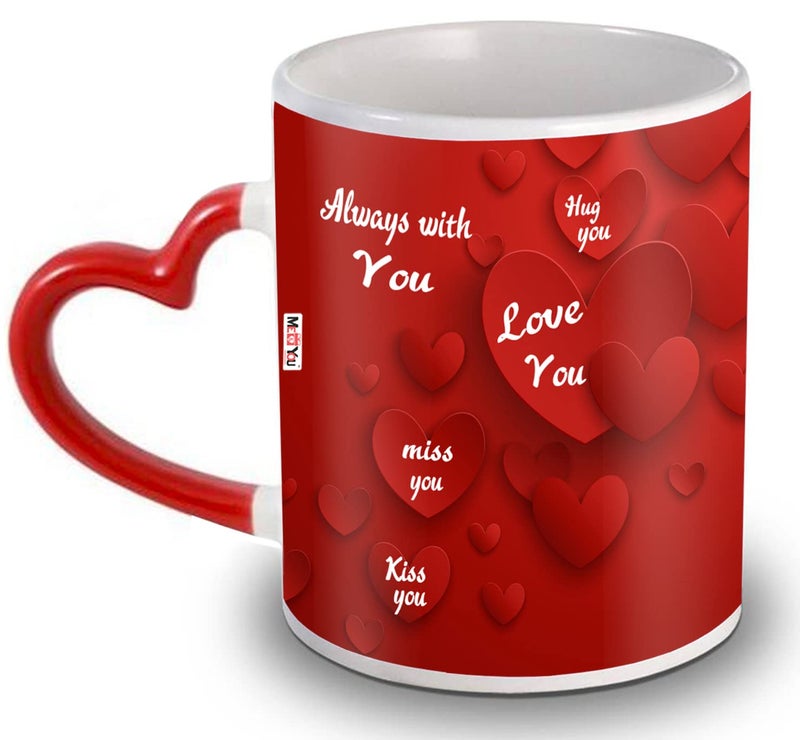 ME  YOU ME & YOU Gift for Wife| Girlfriend| Boyfriend| Husband| Beautiful Gift for| Anniversary | Valentine | Love Quoted Printed Heart Shape Handle Coffee Mug - Image 3