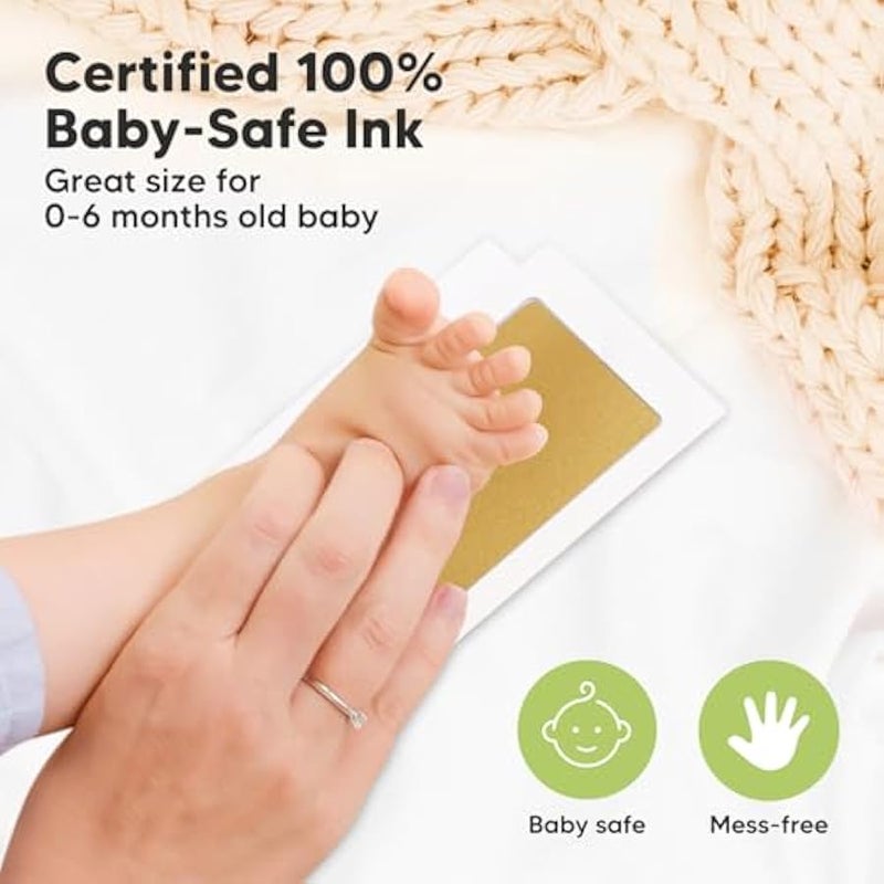 Handprint and Footprint Baby Set - 2pcs Handprint Baby Inkkless Stamp Pad - Baby Footprint Set, Handprint Set - Baby Gift Imprint Set - Paw Imprint Set Dog (Gold) - Image 4