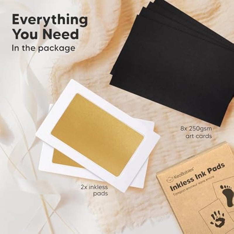 Handprint and Footprint Baby Set - 2pcs Handprint Baby Inkkless Stamp Pad - Baby Footprint Set, Handprint Set - Baby Gift Imprint Set - Paw Imprint Set Dog (Gold) - Image 3