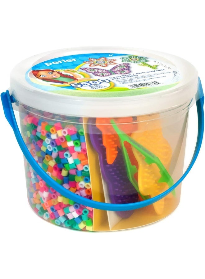 Perler Sunny Days Bright Color Fuse Bead Bucket  5500 pcs - Image 1