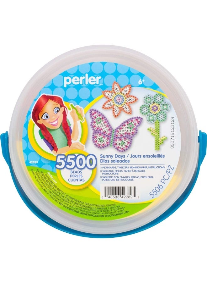 Perler Sunny Days Bright Color Fuse Bead Bucket  5500 pcs - Image 3
