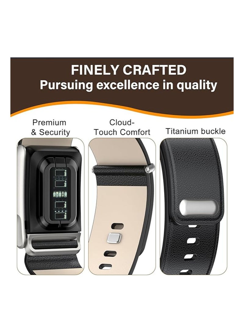 ايكانبو سوار جلدي متوافق مع سوار WHOOP 5.0/MG للرجال والنساء، سوار بديل من الجلد الأصلي المتين والمتين لسوارات Whoop 5.0 | غير مخصص لسوار Whoop Gen 4 - Image 4