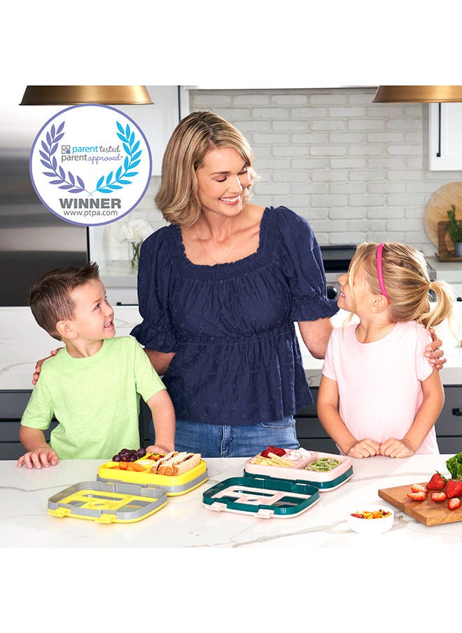 Kids Prints Leak Proof, 5 - Compartment Bento - Style Kids Lunch Box Ideal Portion Sizes For Ages 3 To 7 Bpa - Free, Dishwasher Safe , Food - Safe Materials (Space)