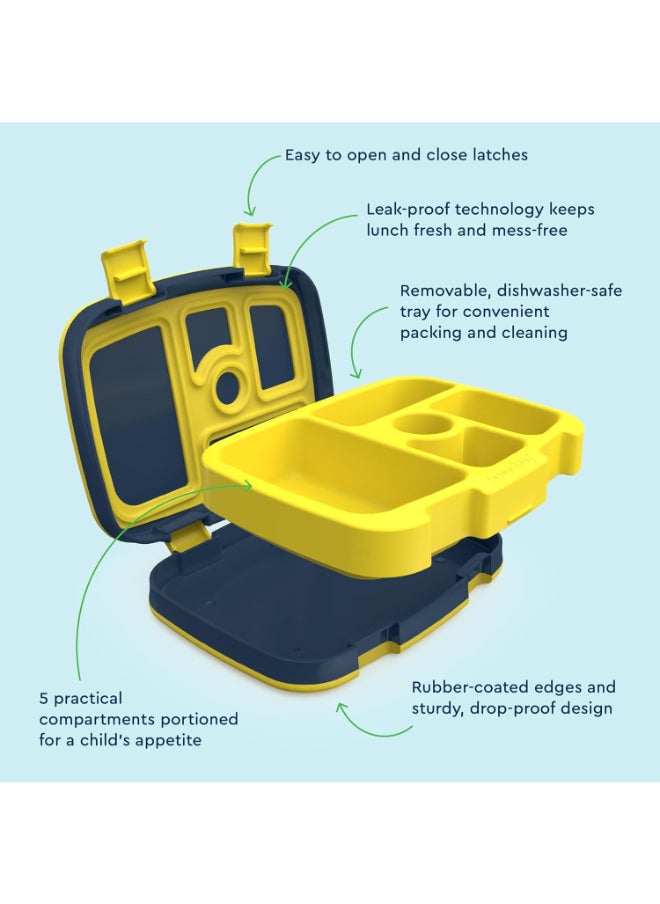 Kids Prints Leak Proof, 5 - Compartment Bento - Style Kids Lunch Box Ideal Portion Sizes For Ages 3 To 7 Bpa - Free, Dishwasher Safe , Food - Safe Materials (Space)
