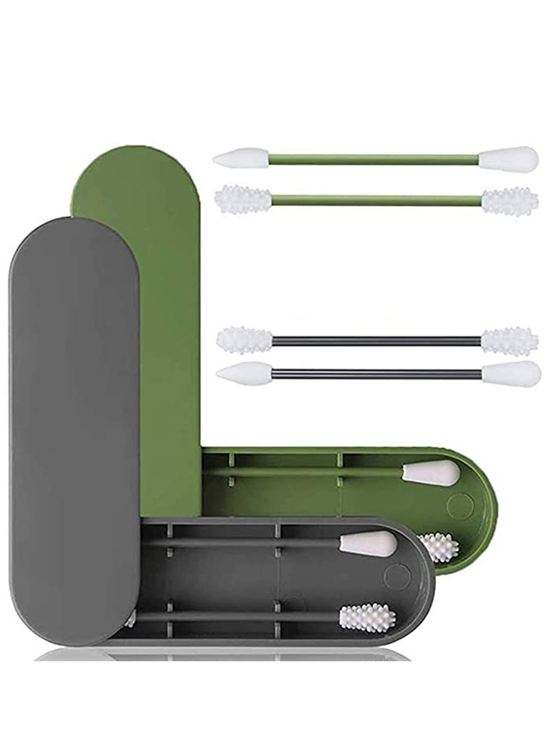 Excefore 4 sticks Washable Safety Silicone Cotton Buds for Ear Cleaning Cosmetic Beauty Care - Image 1