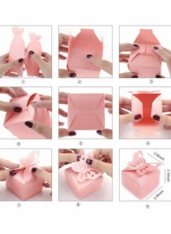 Y&D 100PCS Pink Butterfly Favor Boxes, Candy Box Decoration Party Wedding Birthday Small Gift Boxes for Engagement Parties, Anniversaries and Holiday Gatherings(Pink)  - Image 4