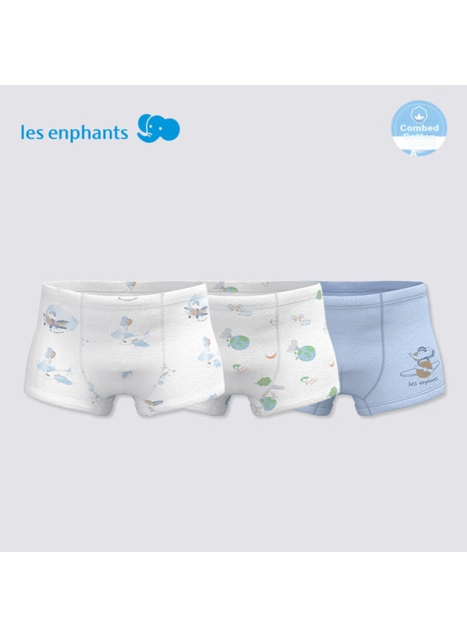 Liyingfang Kids Underwear 5a Antibacterial Boxer Briefs Girls 3-pack Green Flight 90 CM