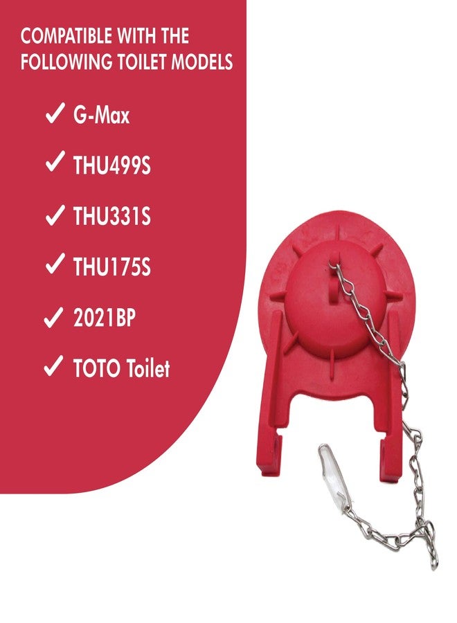 Gadgetime USA Toilet Flapper Replacement 3 Inch High-Performance 4 Pcs - Easy to Install with Stainless Steel Chain & Hook, Compatible with G-Max, Thu499s, Thu331s, Thu175s & 2021bp - Image 5