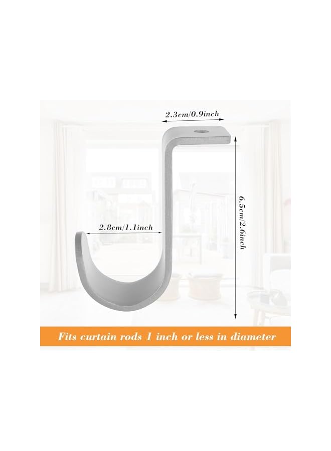 erorex 3 Pack Curtain Rod Brackets, Heavy Duty Ceiling Curtain Rod Holders for 1-1/4 Inch Rod, Drapery Rod Support for Living Room Bedroom (Silver)  - Image 2