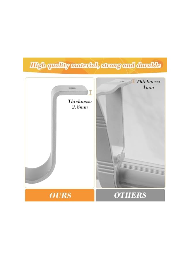 erorex 3 Pack Curtain Rod Brackets, Heavy Duty Ceiling Curtain Rod Holders for 1-1/4 Inch Rod, Drapery Rod Support for Living Room Bedroom (Silver)  - Image 4