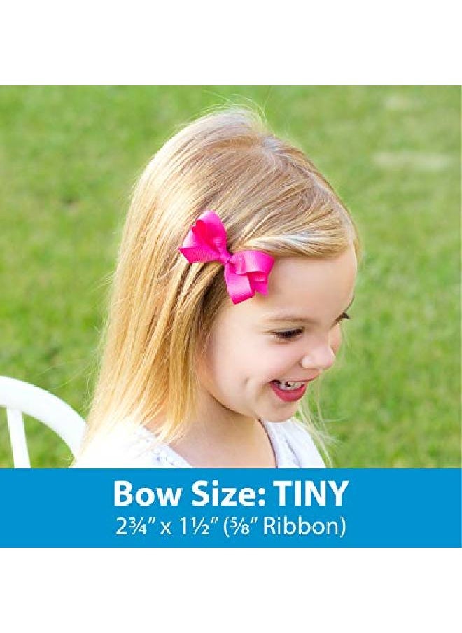 Wee Ones Girl'S Tiny Grosgrain Hair Bow On No Slip Clip Millennium Blue  - Image 3