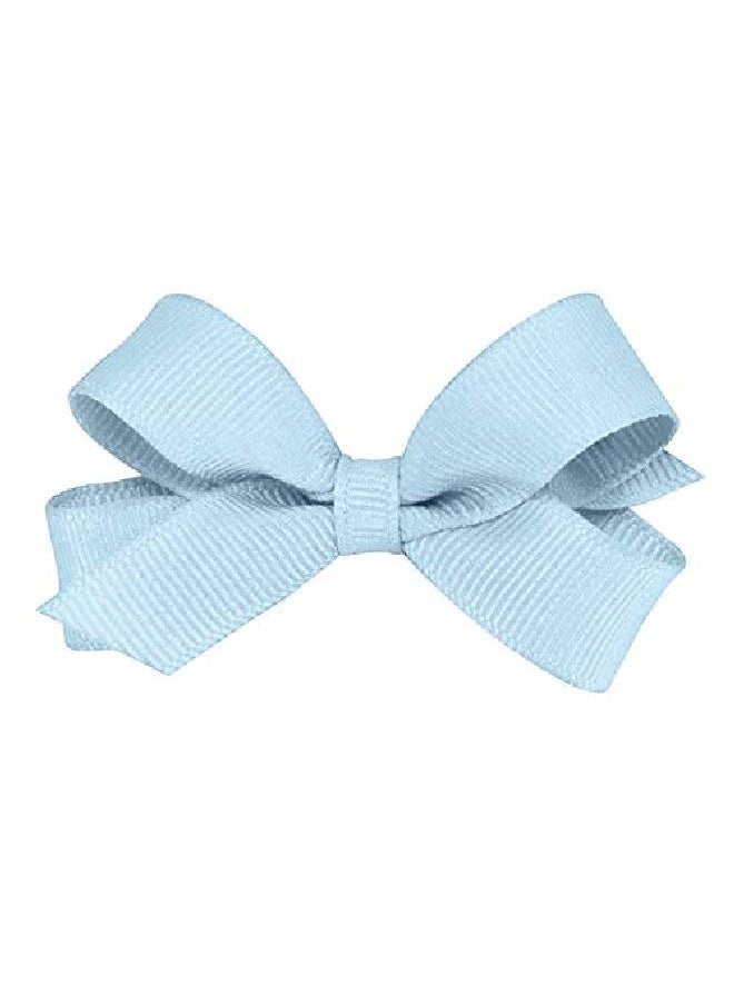 Wee Ones Girl'S Tiny Grosgrain Hair Bow On No Slip Clip Millennium Blue  - Image 2