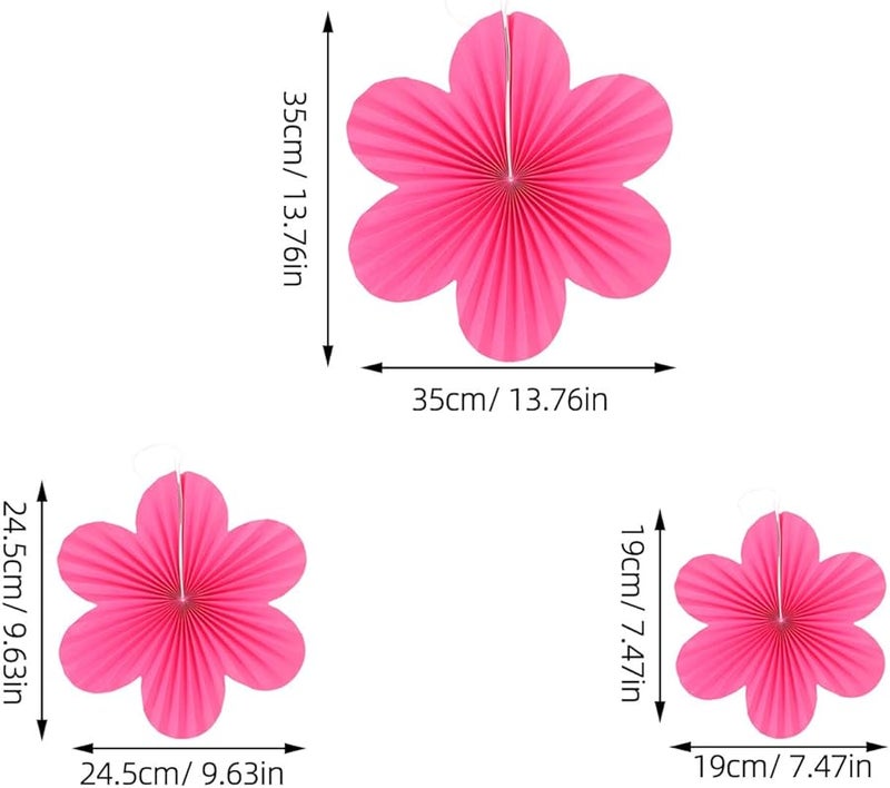 Pastel Paper Flower Fans Hanging Decorations 9pcs Lightweight Floral Backdrop for Birthday Wedding Party - Image 3